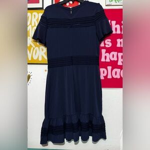 Michael Michael Kors Women’s Navy Blue Lace Trim Dress